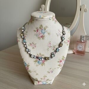 Cameron Rose Antique Bronze Pastel Gem Necklace